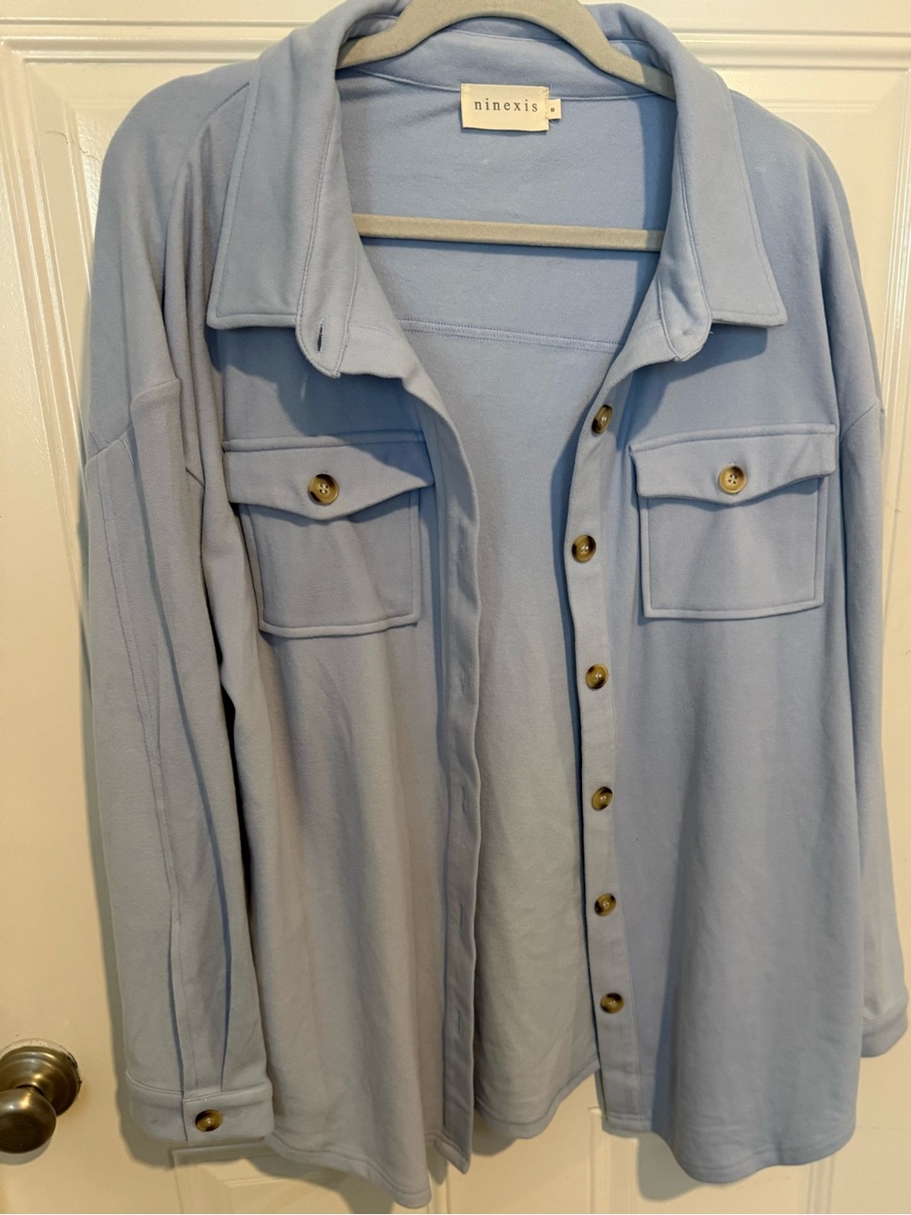 Ninexis soft blue shacket
